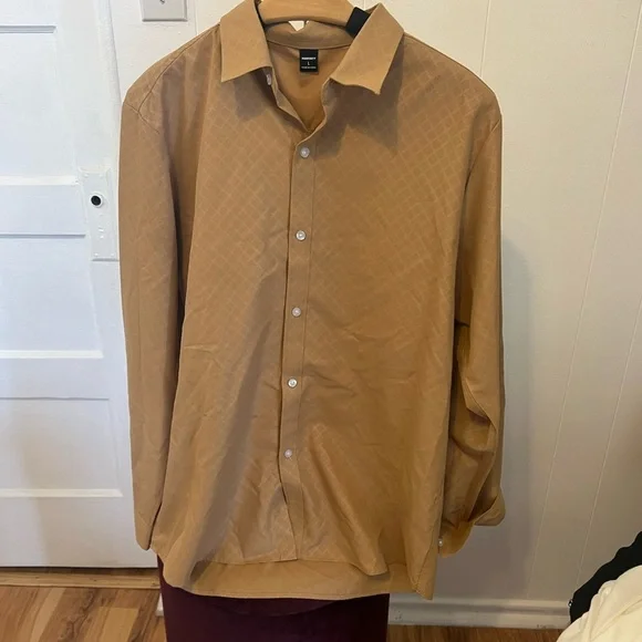 Long sleeve men’s brown dress shirt - Picture 1 of 4
